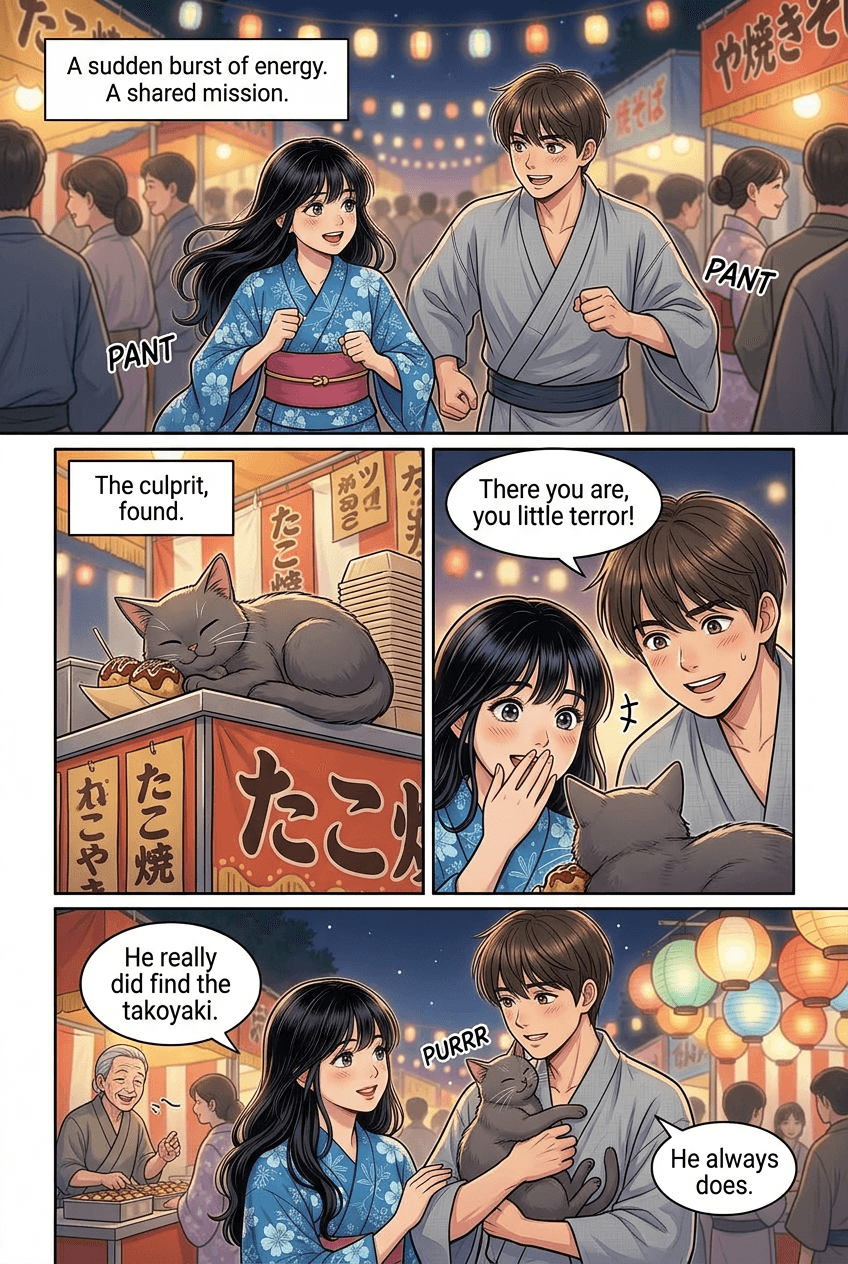 Sparks at the Summer Festival, page 4 of 5, Manhwa style
