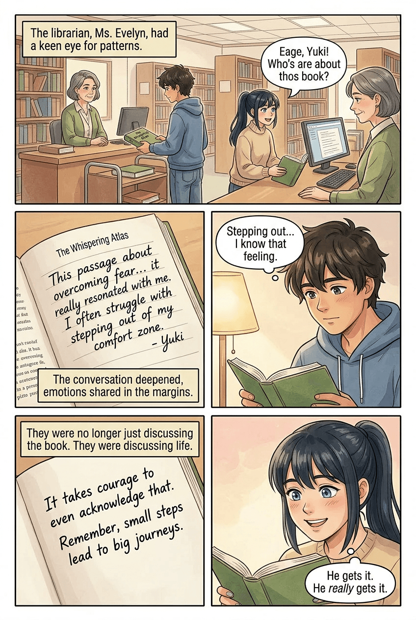 Two Readers, One Book, page 3 of 5, Slice of Life style