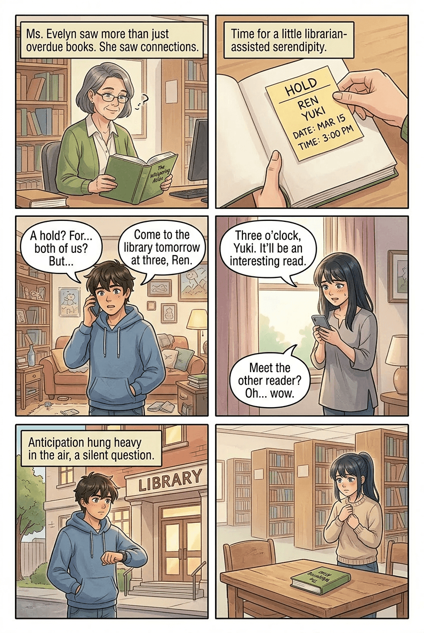 Two Readers, One Book, page 4 of 5, Slice of Life style