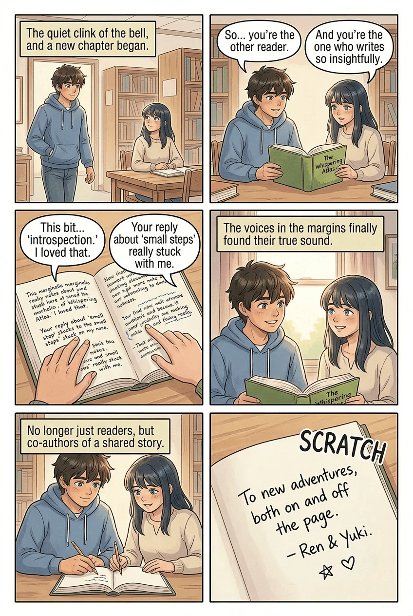 Two Readers, One Book, page 5 of 5, Slice of Life style