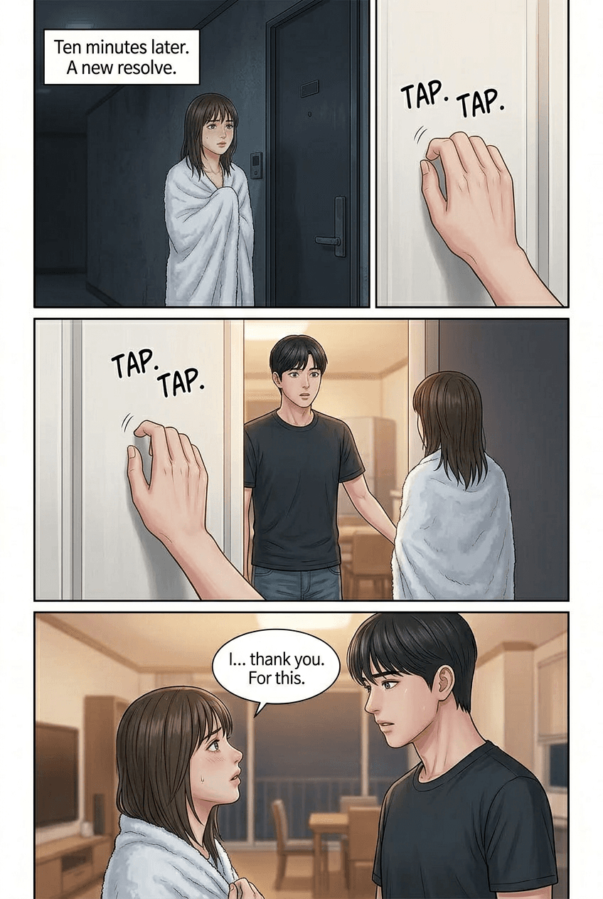 Rooftop in the Rain, page 4 of 5, Manhwa style