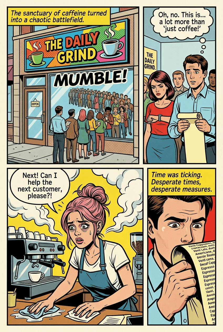 The Coffee Run, page 2 of 5, Slice of Life style
