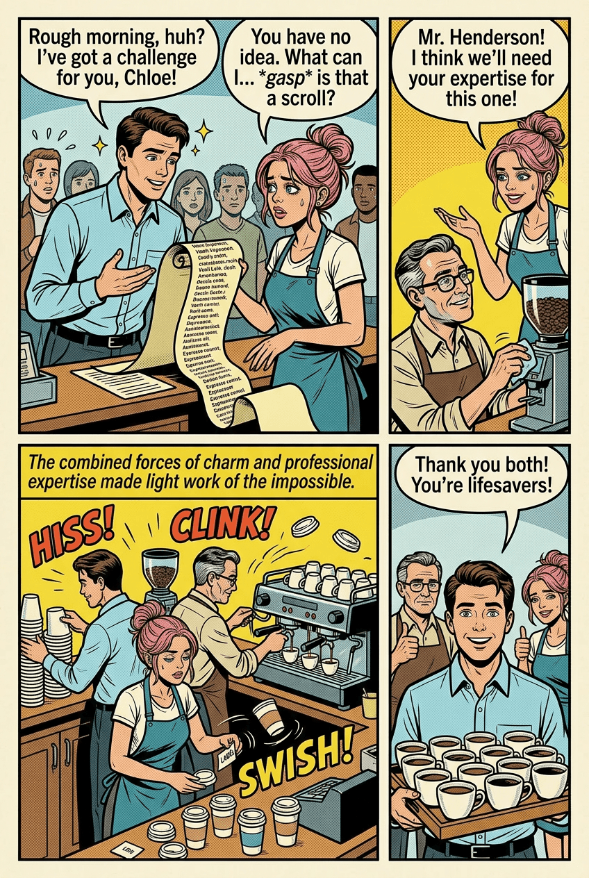 The Coffee Run, page 3 of 5, Slice of Life style