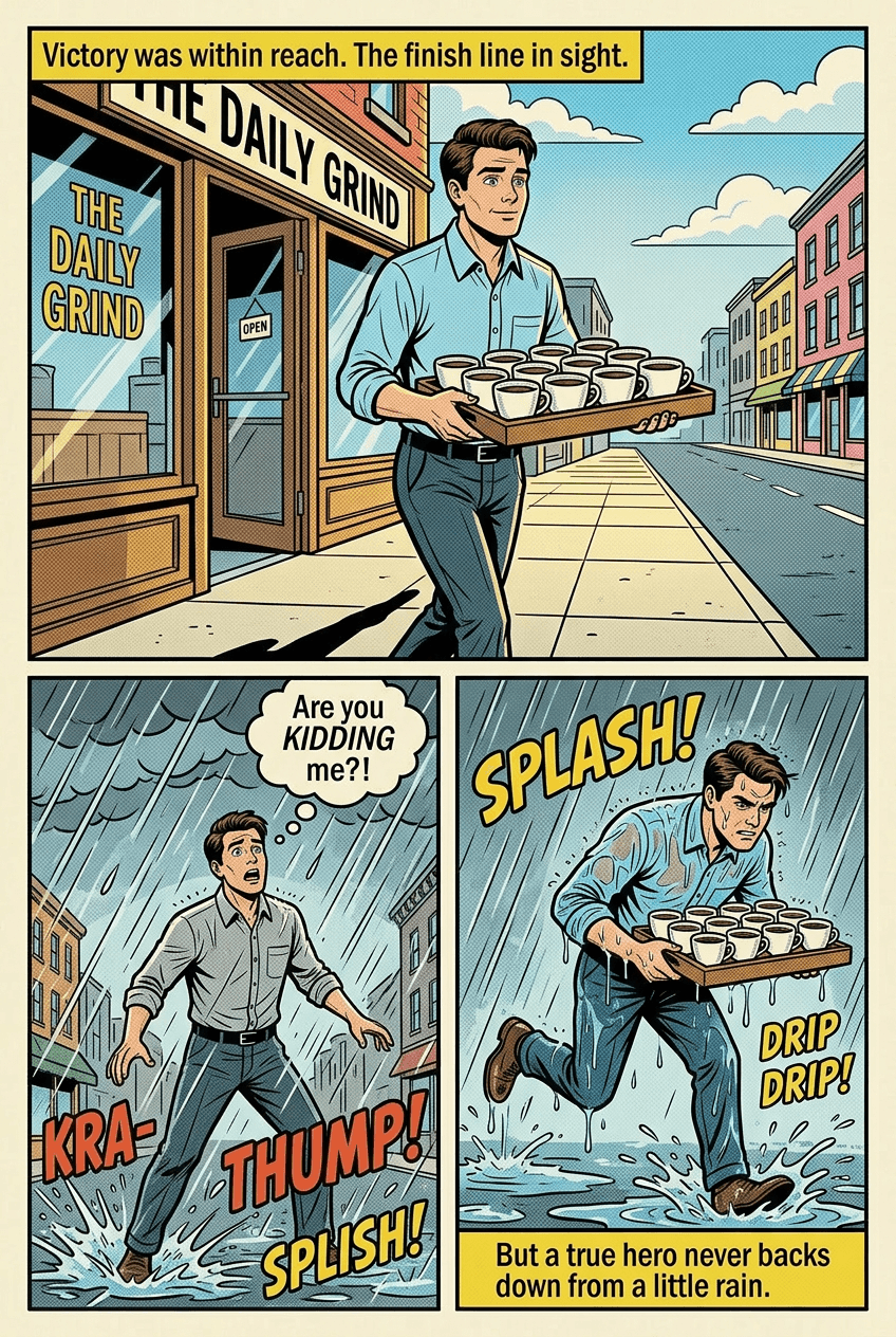 The Coffee Run, page 4 of 5, Slice of Life style