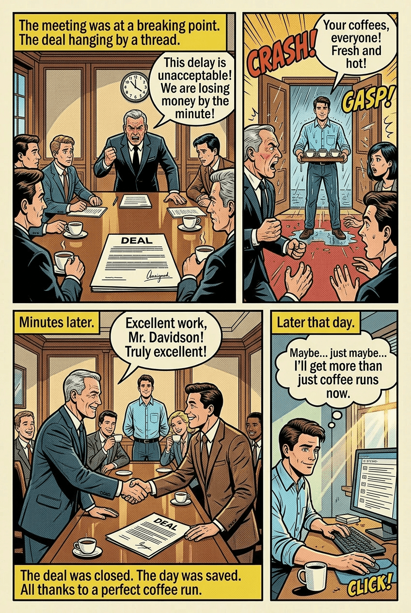 The Coffee Run, page 5 of 5, Slice of Life style