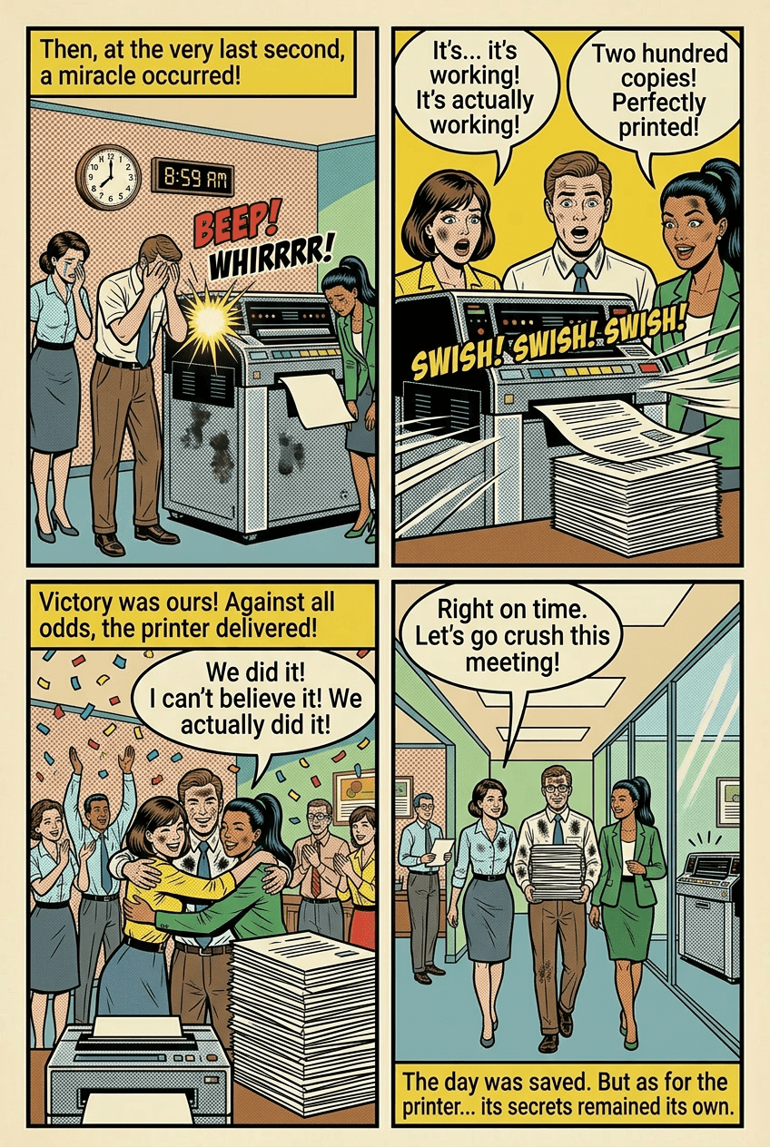 The Printer That Ruined the Day, page 5 of 5, Retro Pop style
