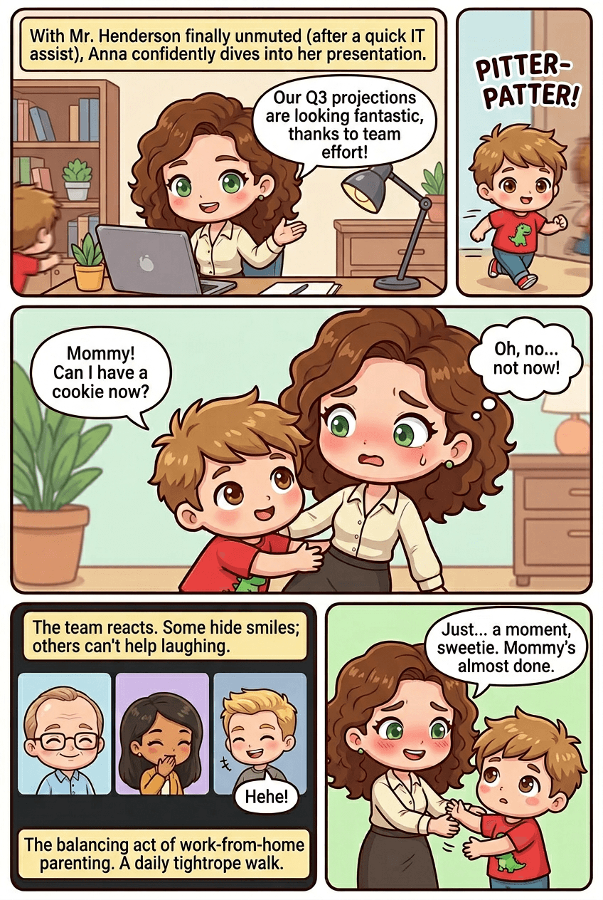 Everyone On Mute, page 2 of 5, Chibi style