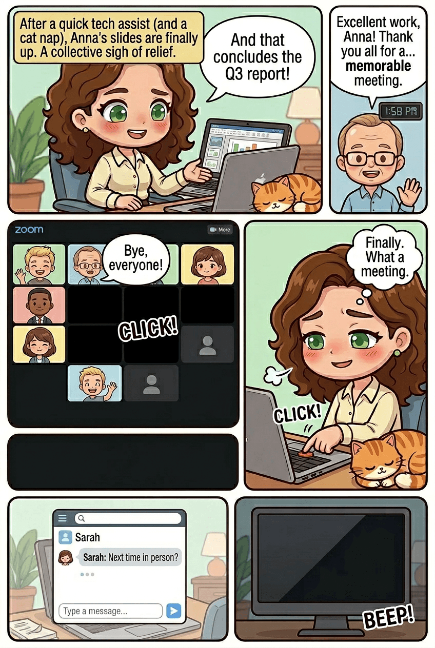 Everyone On Mute, page 5 of 5, Chibi style