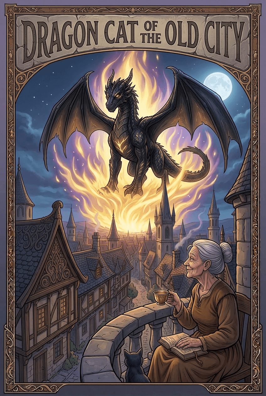 Dragon Cat of the Old City, a 5-page comic made with Comikaze