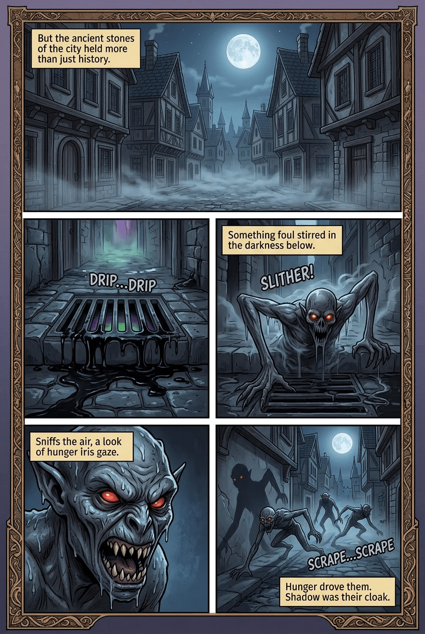 Dragon Cat of the Old City, page 2 of 5, Fantasy Epic style