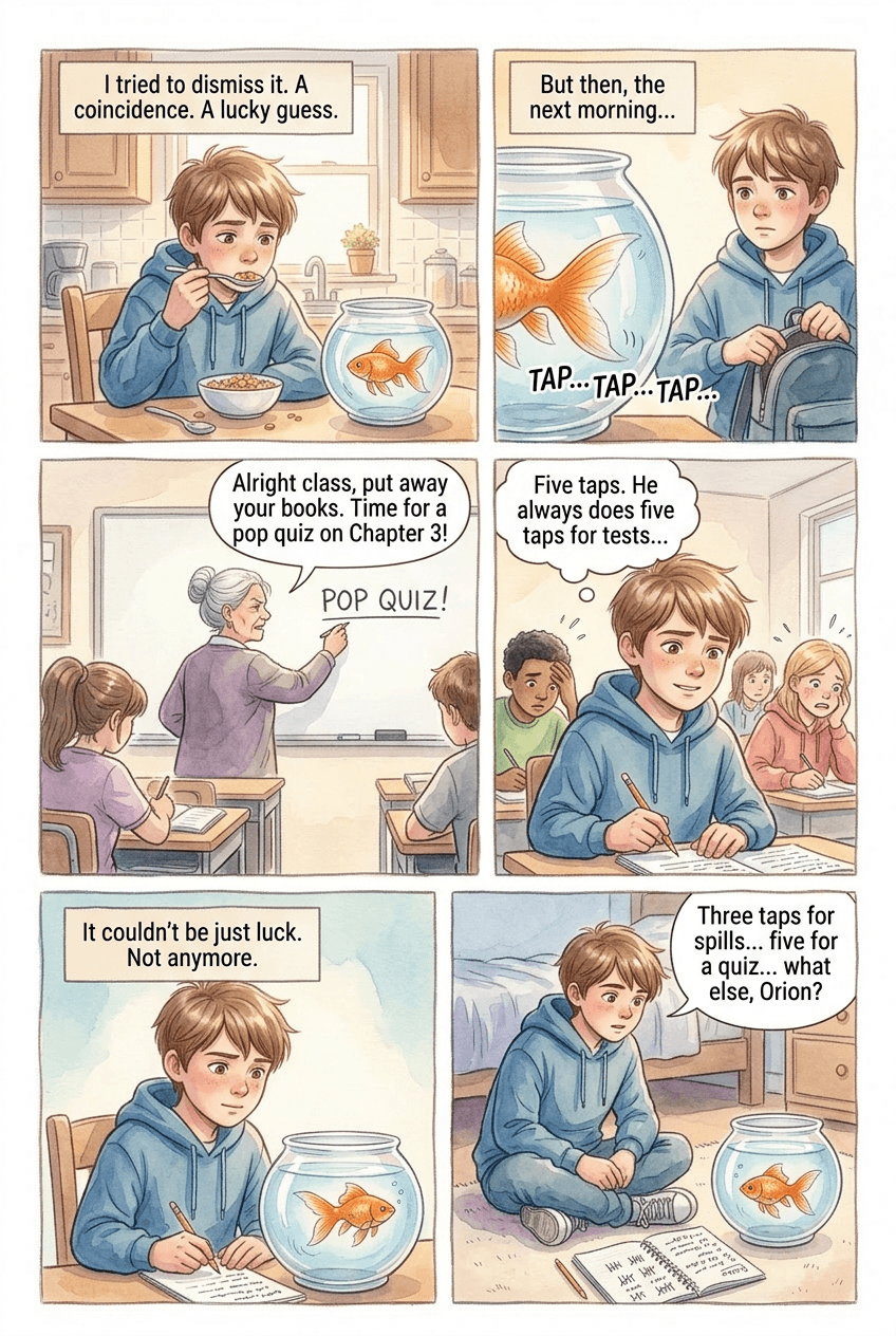 The Oracle in the Fishbowl, page 2 of 5, Watercolor style