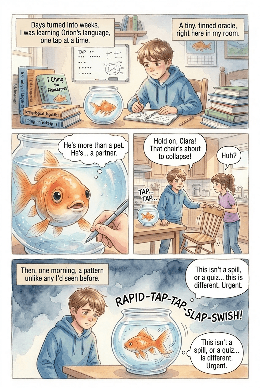 The Oracle in the Fishbowl, page 3 of 5, Watercolor style