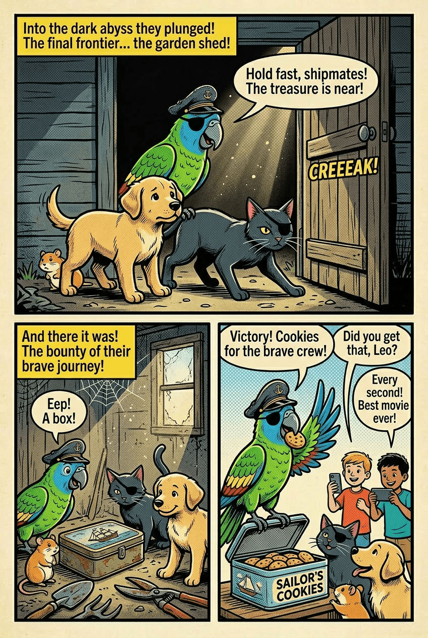 Captain Parrot, page 4 of 5, Retro Pop style