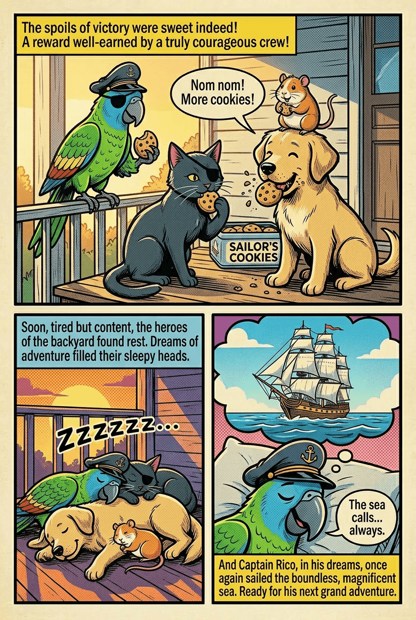 Captain Parrot, page 5 of 5, Retro Pop style