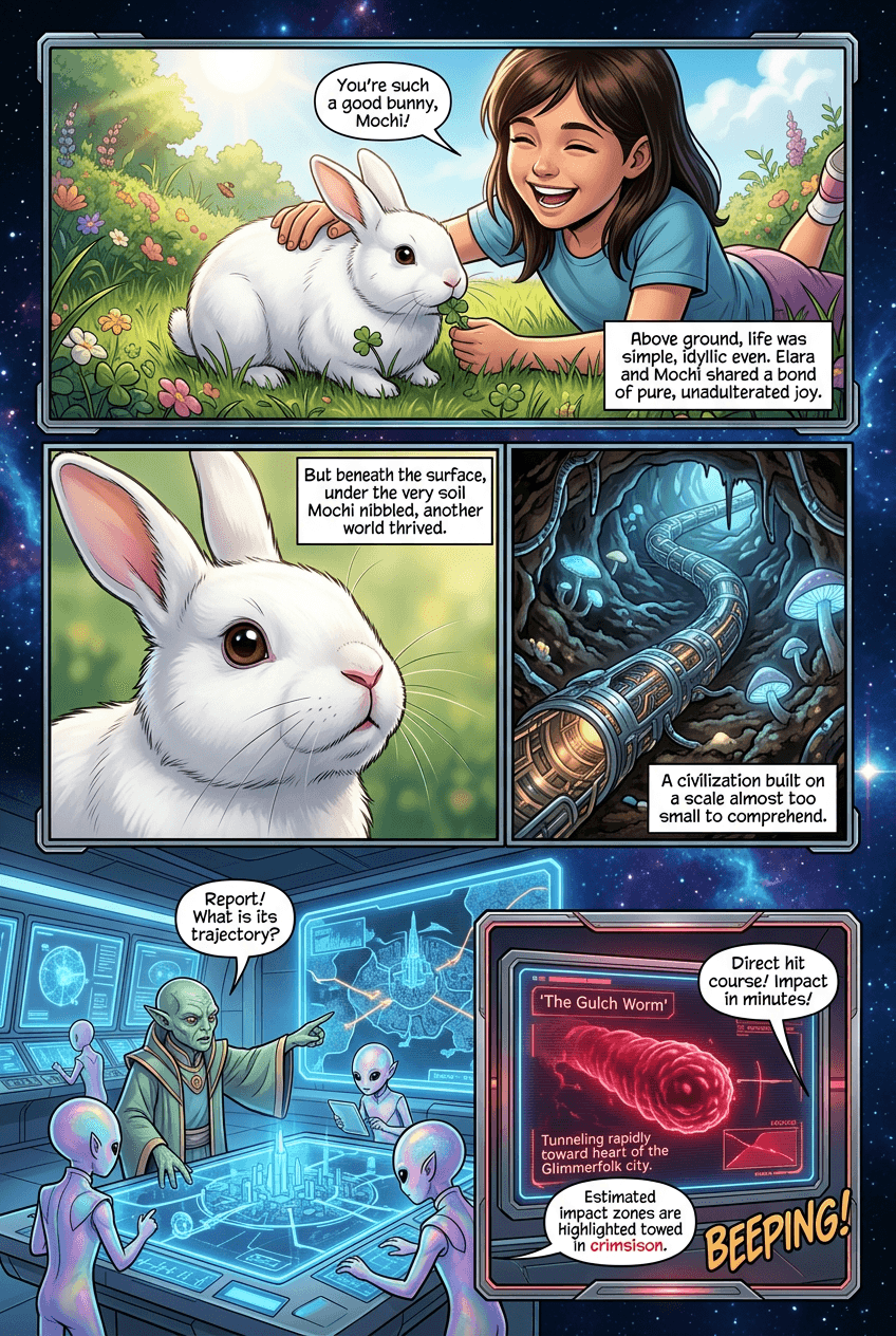 Space Bunny, page 1 of 5, Sci-Fi Space Opera style