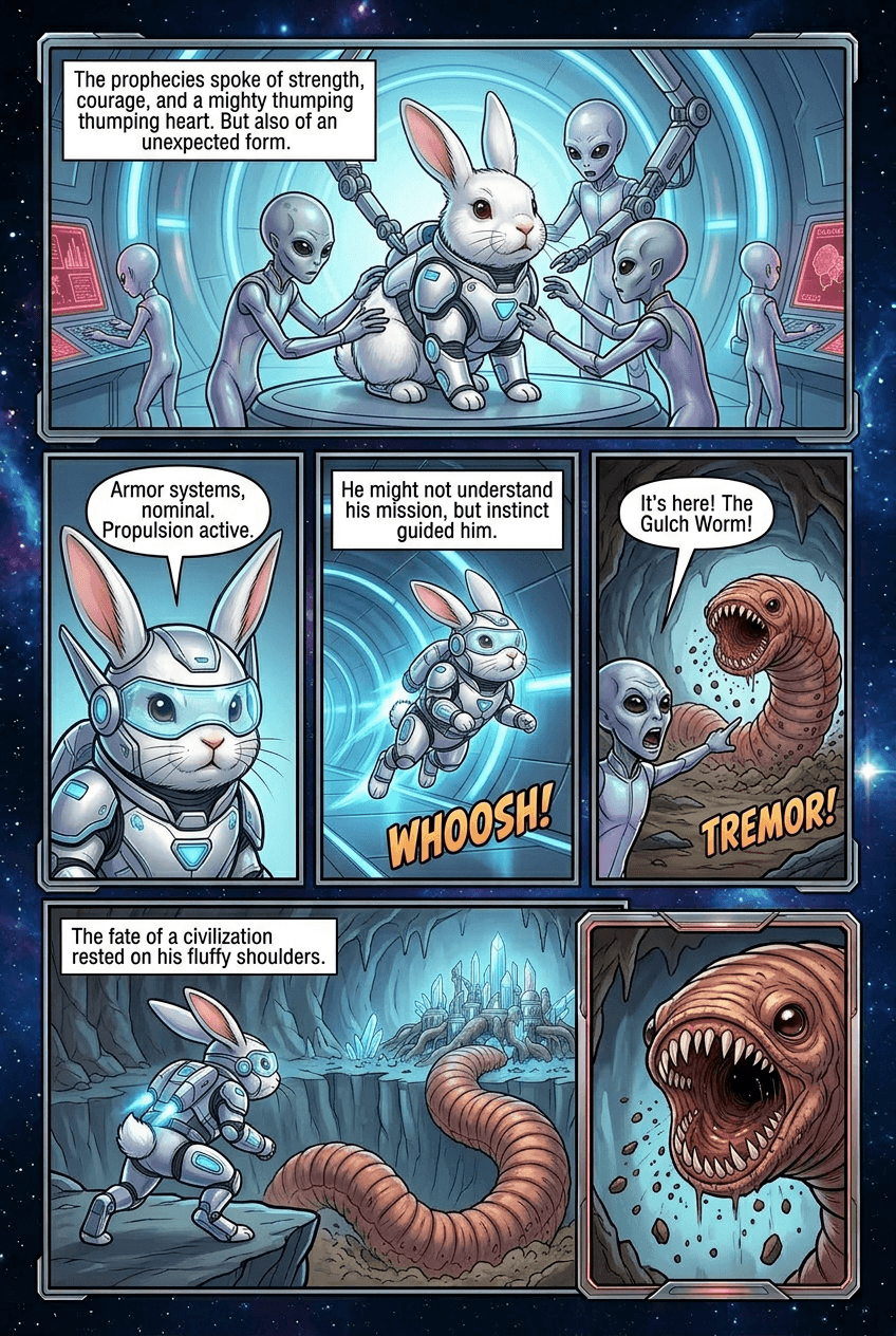 Space Bunny, page 3 of 5, Sci-Fi Space Opera style