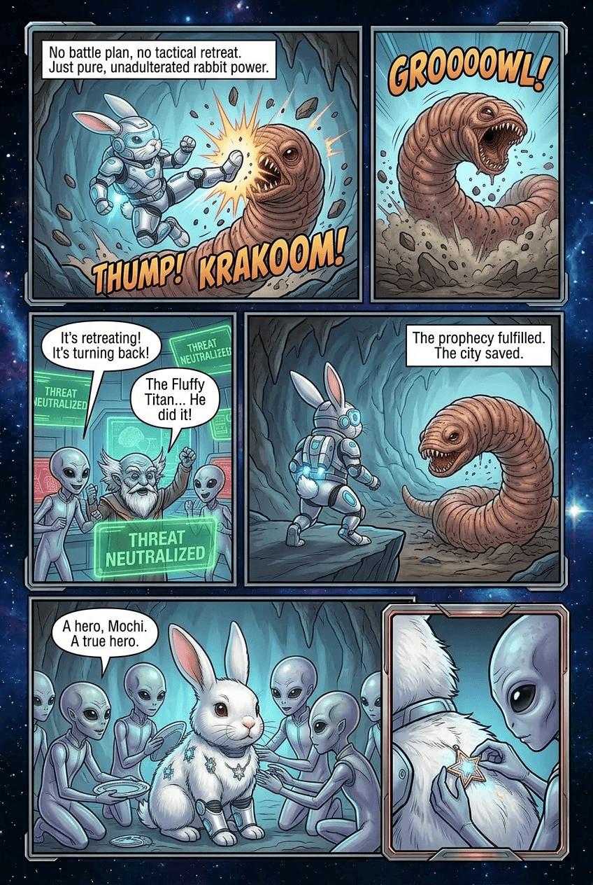 Space Bunny, page 4 of 5, Sci-Fi Space Opera style