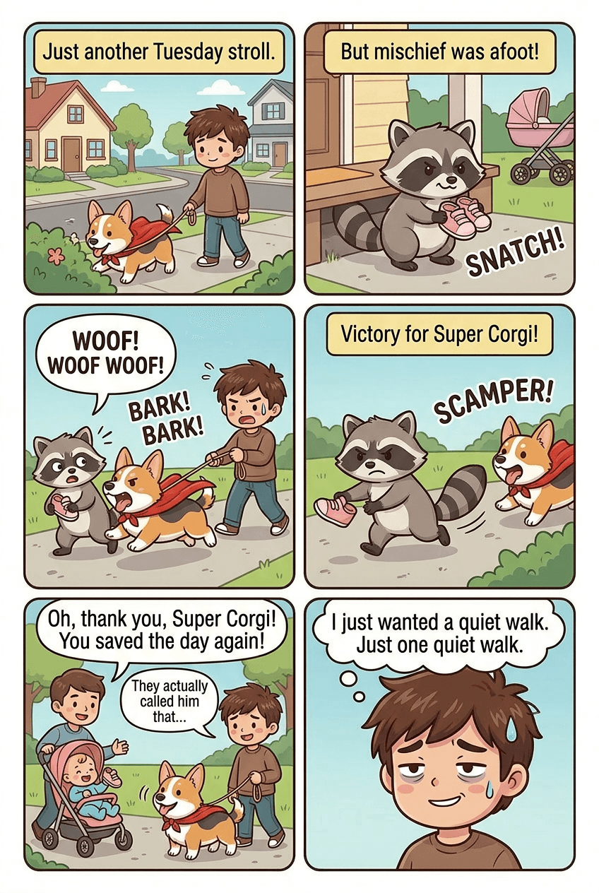 Super Corgi, page 4 of 5, Chibi style