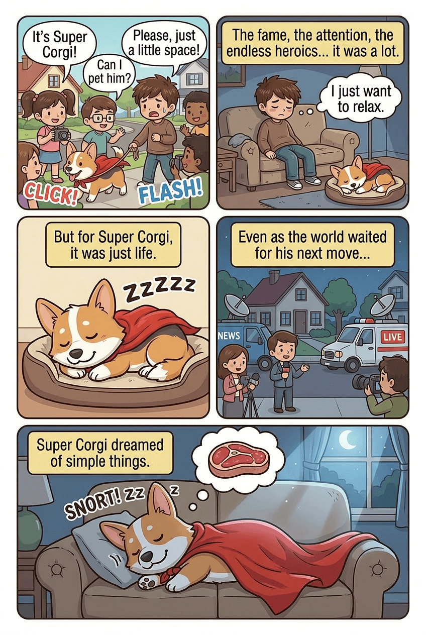 Super Corgi, page 5 of 5, Chibi style