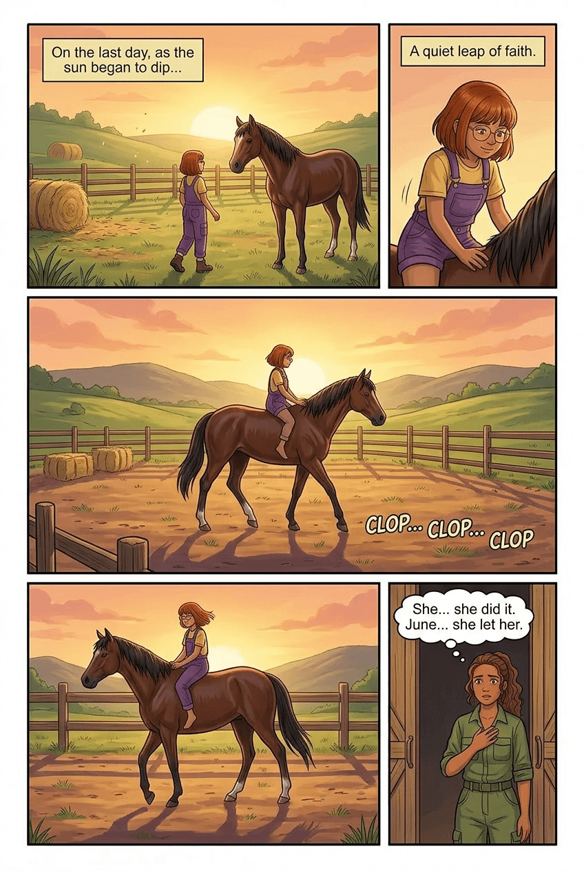 The Horse Who Wouldn't Let Anyone Ride, page 4 of 5, Watercolor style