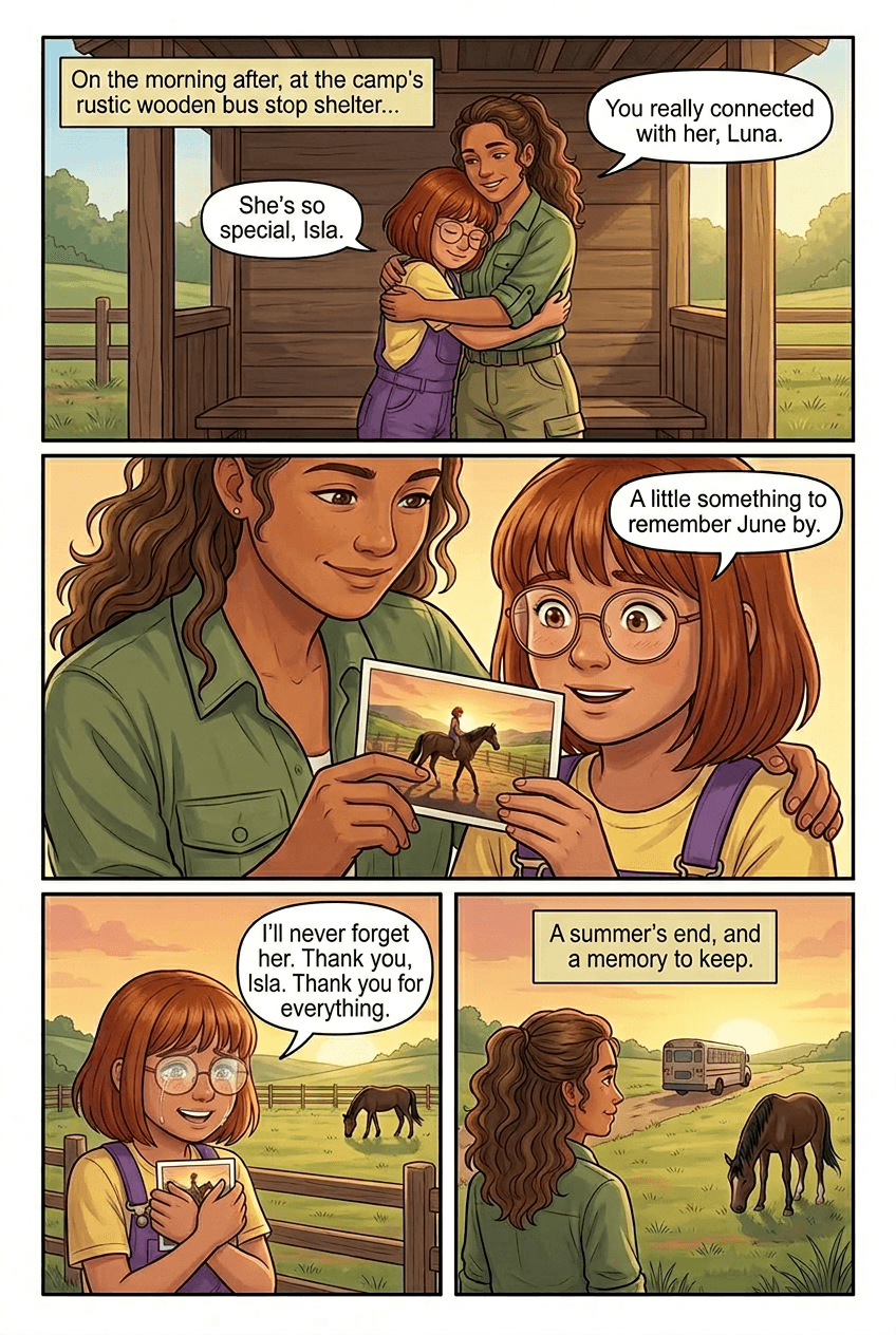 The Horse Who Wouldn't Let Anyone Ride, page 5 of 5, Watercolor style