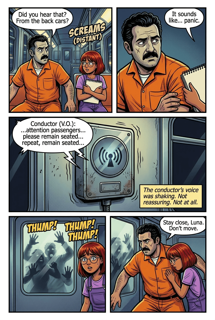 Last Train Home, page 3 of 10, Comic Book style