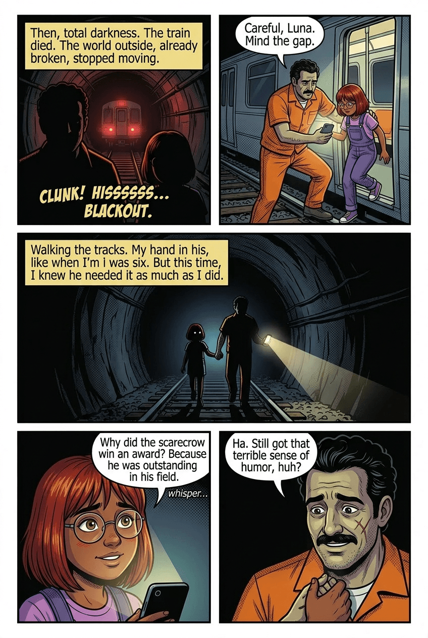Last Train Home, page 7 of 10, Comic Book style