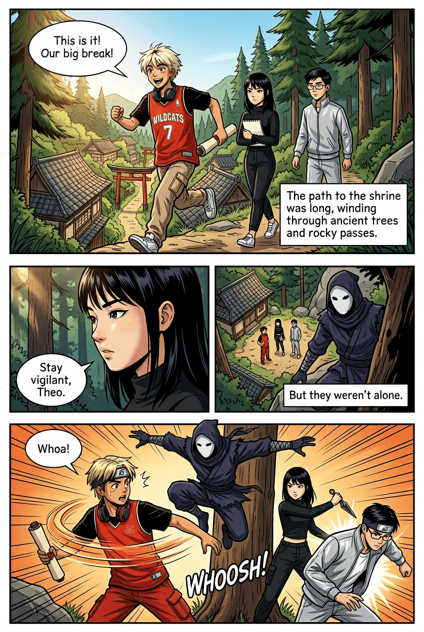Hidden Leaf Trials, page 2 of 5, Manga style