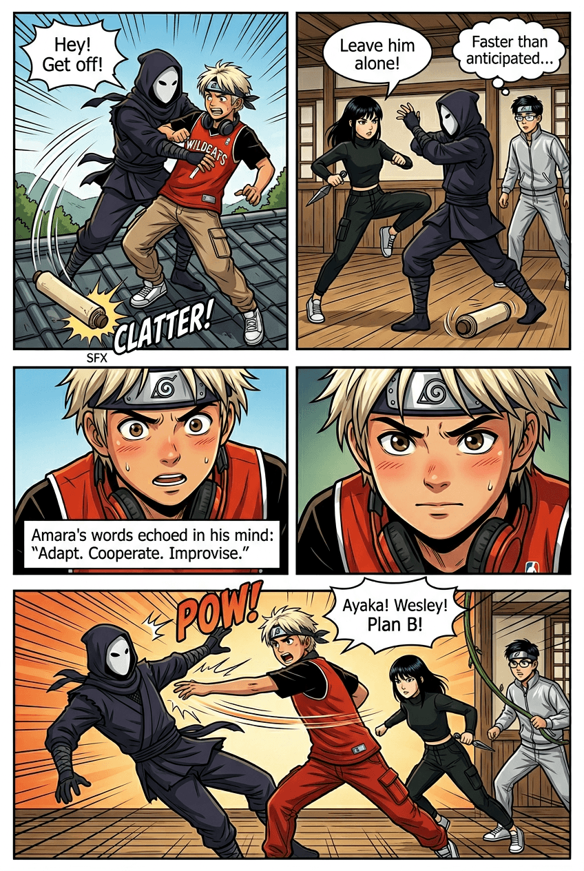 Hidden Leaf Trials, page 3 of 5, Manga style
