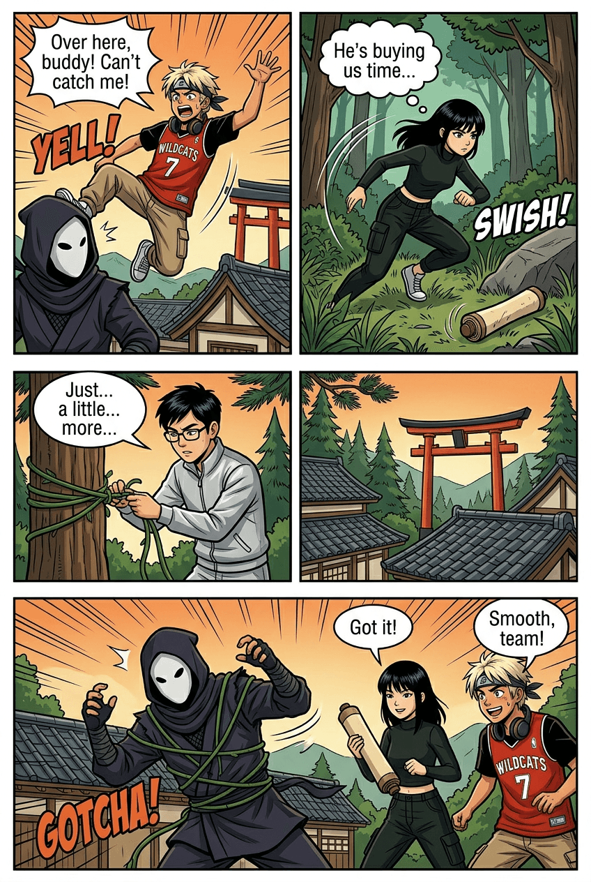 Hidden Leaf Trials, page 4 of 5, Manga style