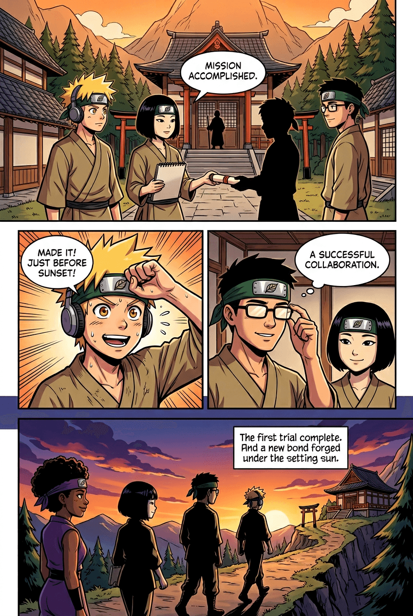 Hidden Leaf Trials, page 5 of 5, Manga style