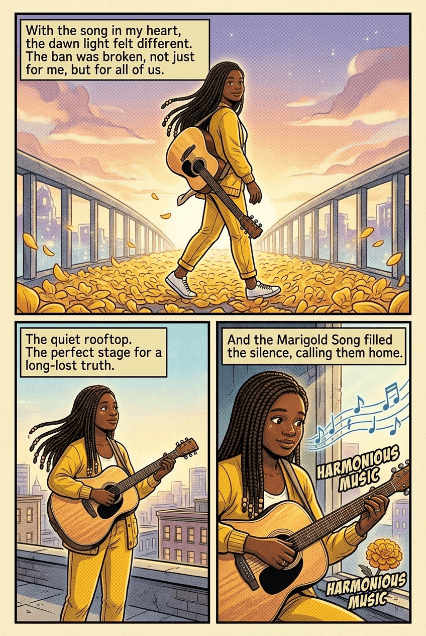 The Marigold Song, page 5 of 5, Retro Pop style
