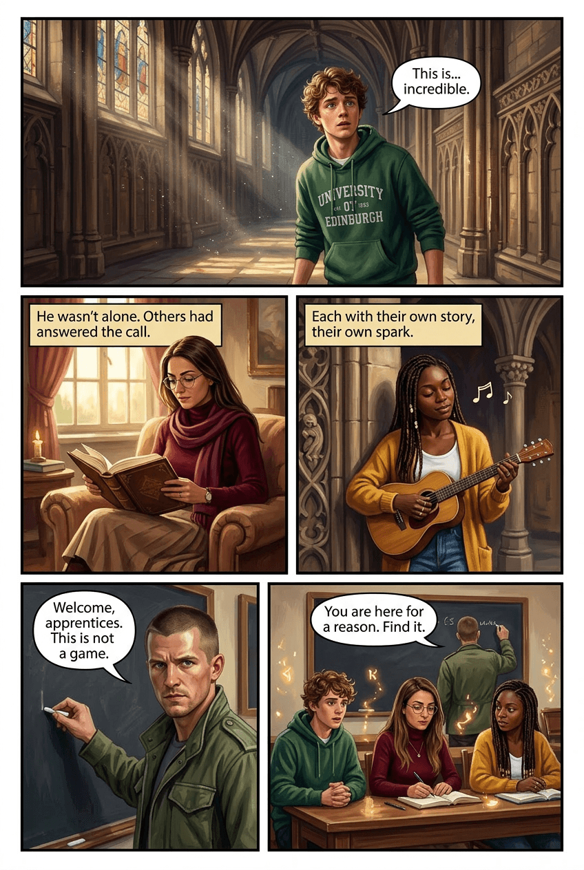 The Scar-Faced Apprentice, page 2 of 5, Fantasy Epic style