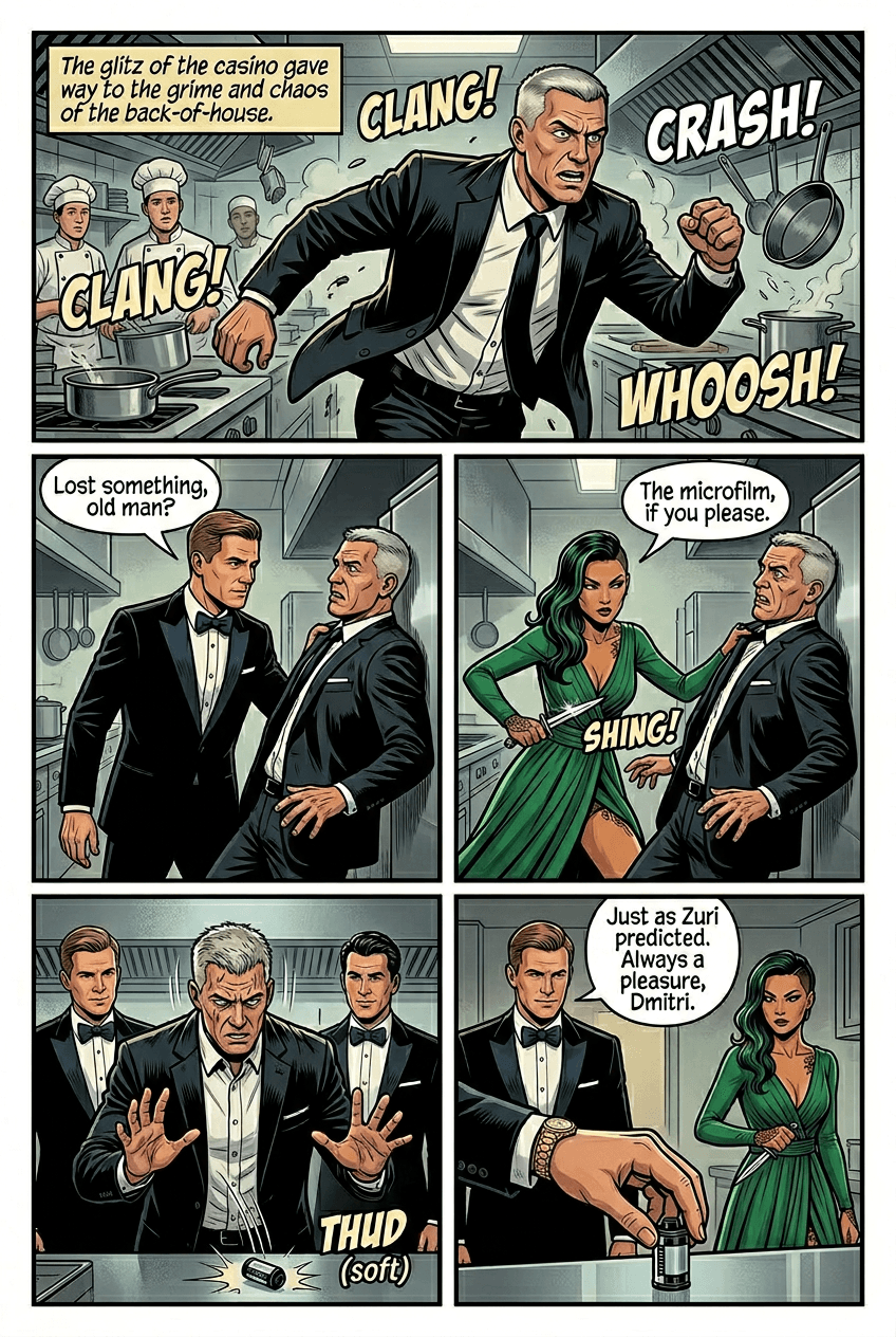 The Midnight Contract, page 4 of 5, Retro Pop style