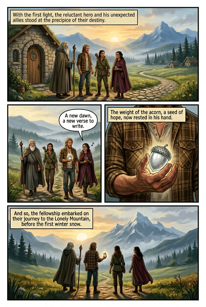The Wizard of the Lonely Mountain, page 5 of 5, Fantasy Epic style