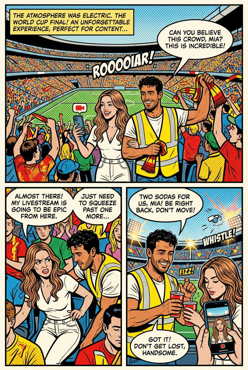 Where's My Date? (Cup Final), page 1 of 5, Retro Pop style