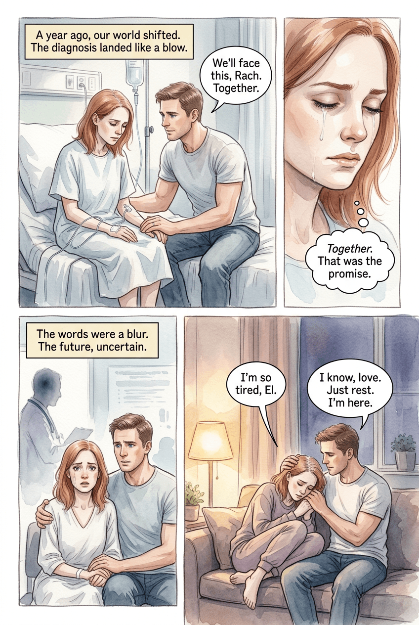 On the Other Side, page 1 of 5, Watercolor style