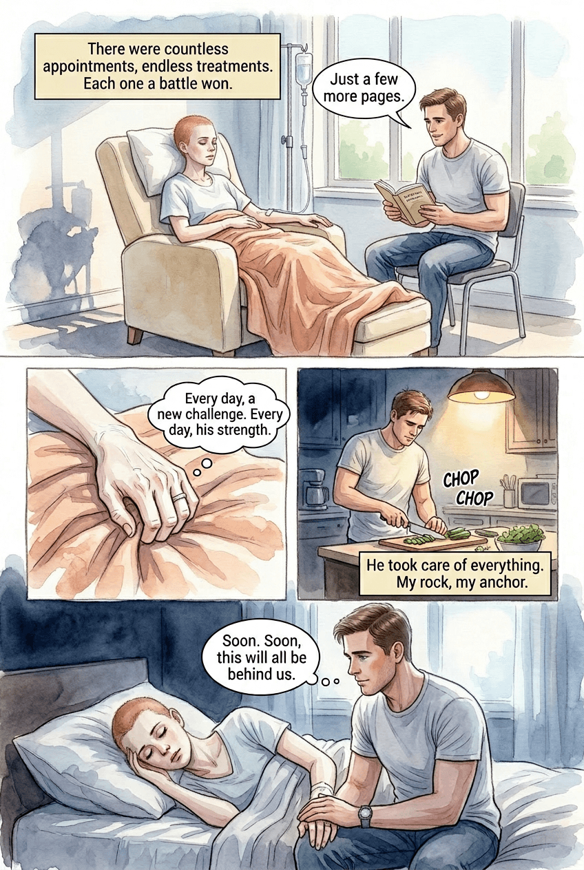 On the Other Side, page 2 of 5, Watercolor style