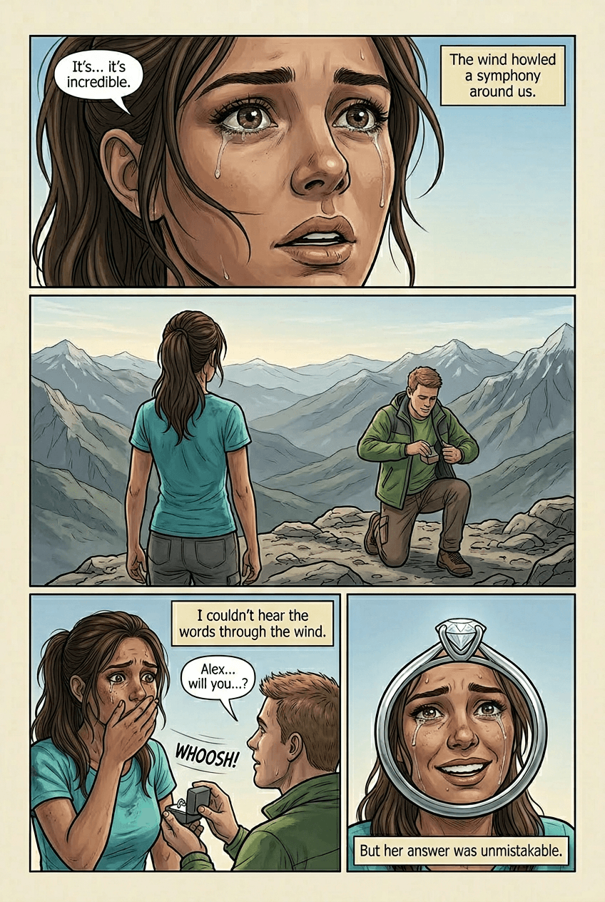 At the Summit, page 4 of 5, Graphic Novel style