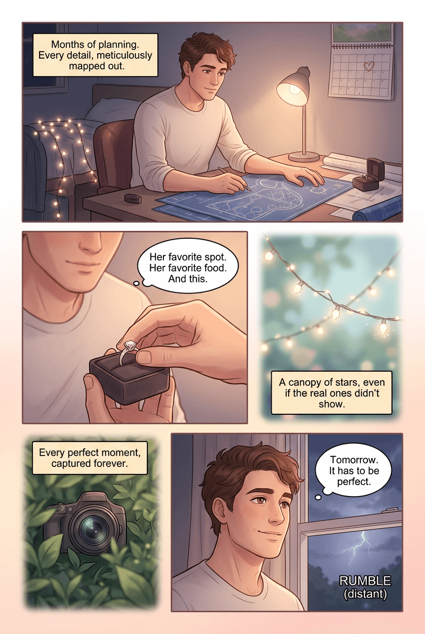 In the Rain, page 1 of 5, Love Story style
