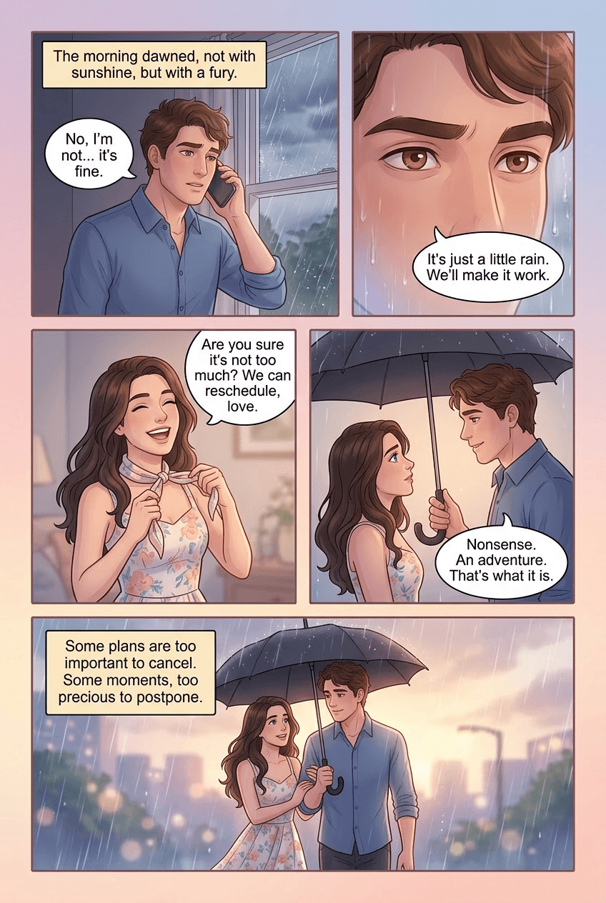 In the Rain, page 2 of 5, Love Story style