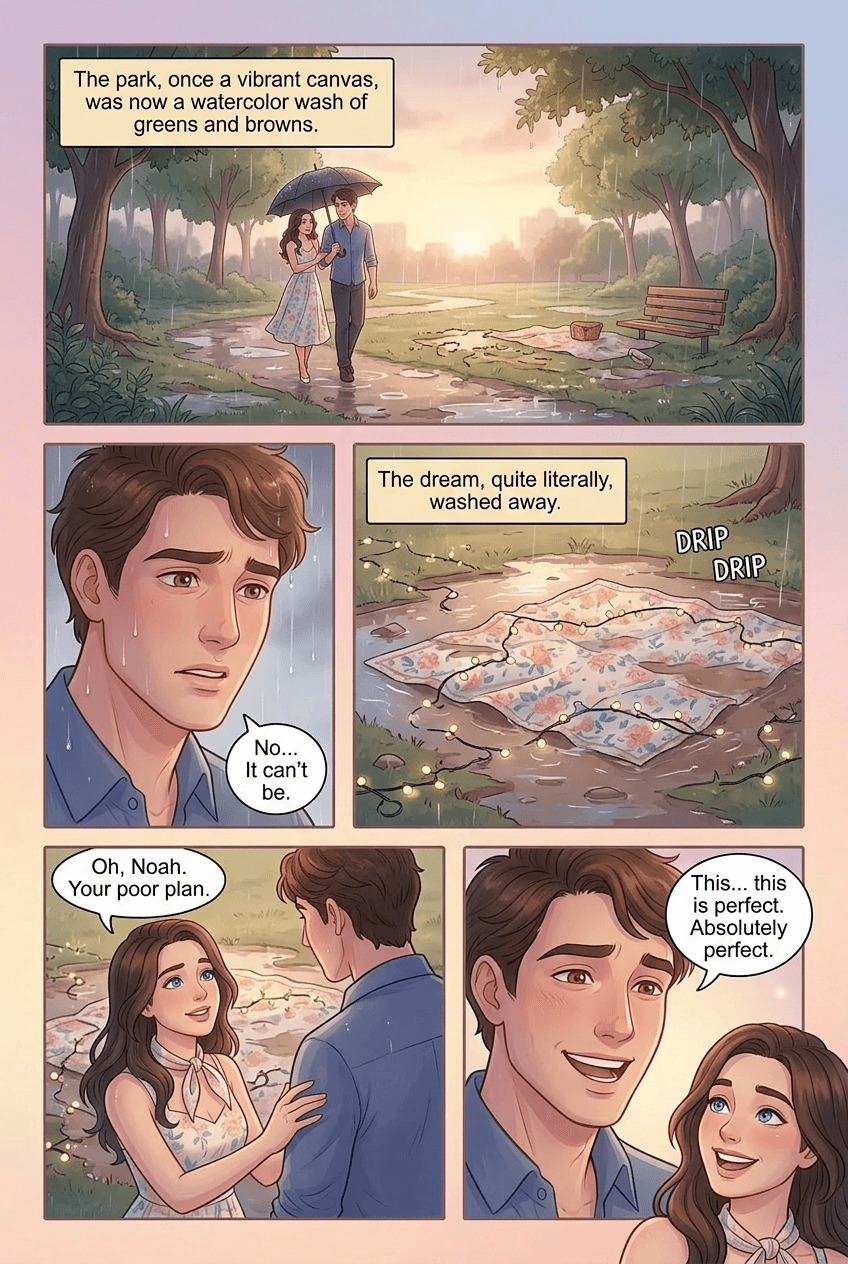 In the Rain, page 3 of 5, Love Story style