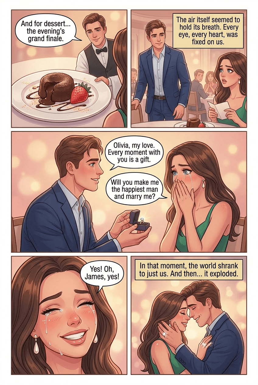 The Waiter Was In On It, page 4 of 5, Love Story style