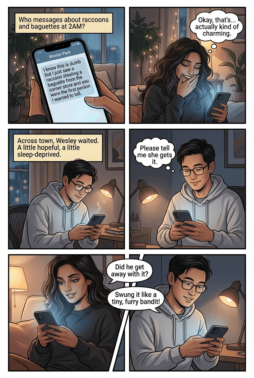 The Last Message at 2AM, page 2 of 5, Webtoon style