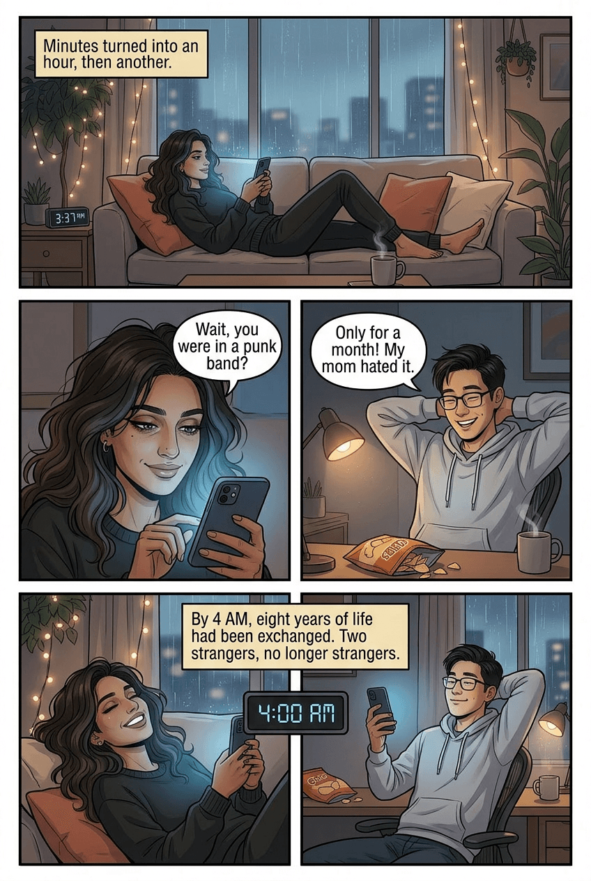 The Last Message at 2AM, page 3 of 5, Webtoon style