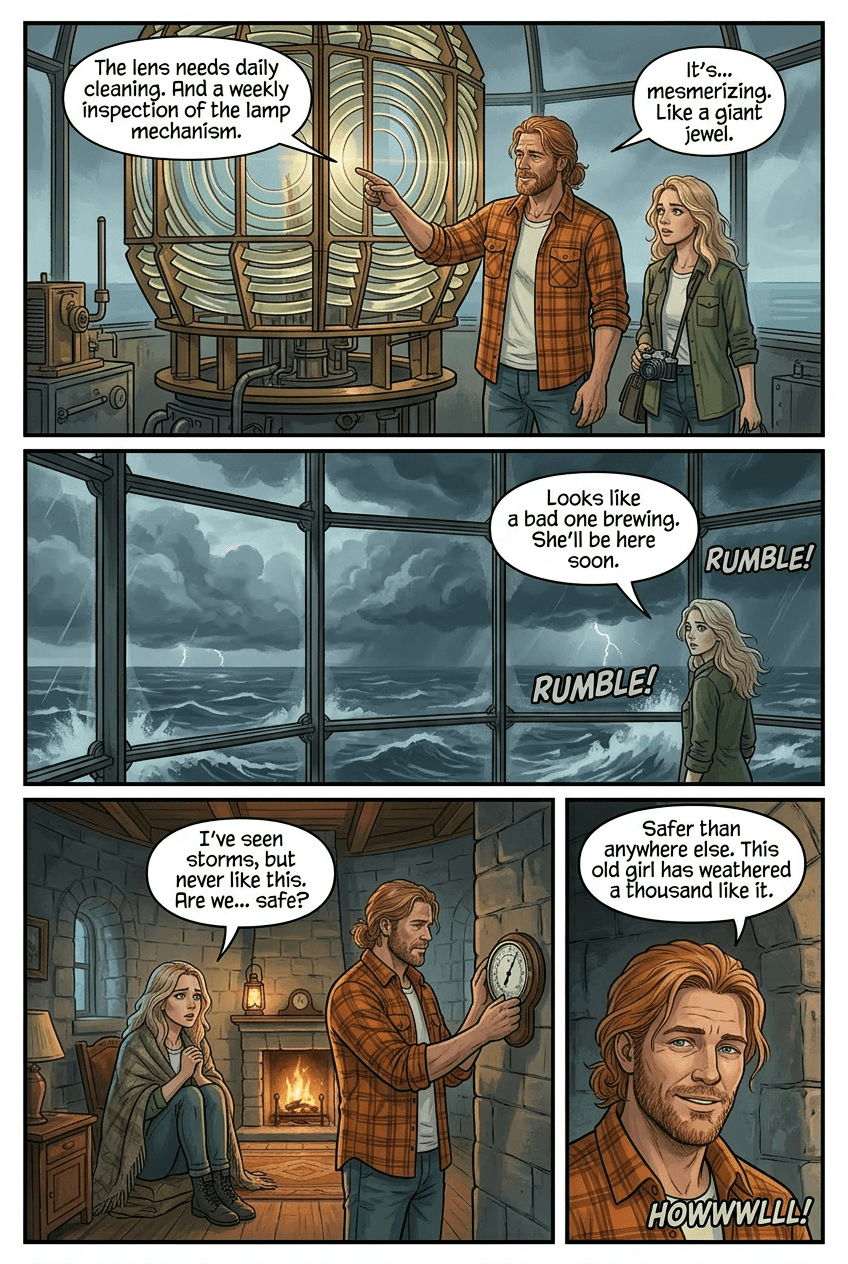 The Lighthouse Keeper's Letter, page 2 of 5, Watercolor style