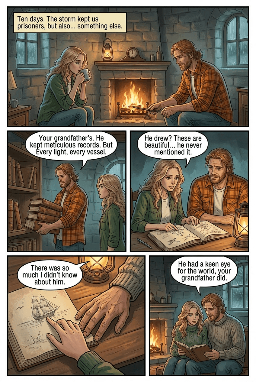 The Lighthouse Keeper's Letter, page 3 of 5, Watercolor style