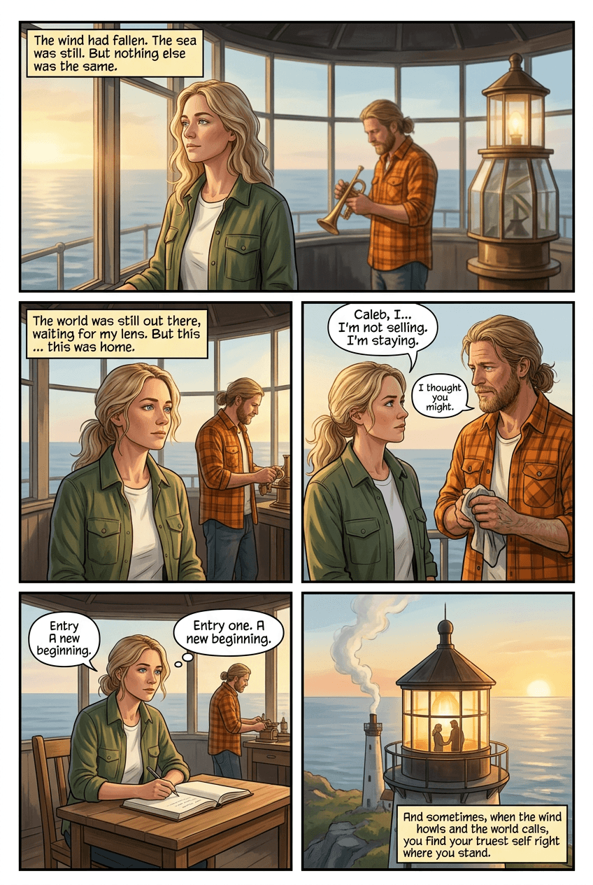The Lighthouse Keeper's Letter, page 5 of 5, Watercolor style