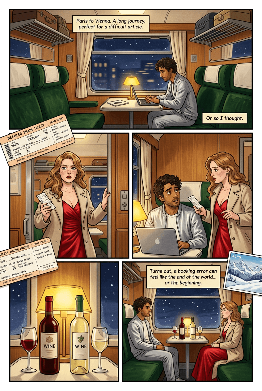 Compartment 11, page 1 of 5, Watercolor style