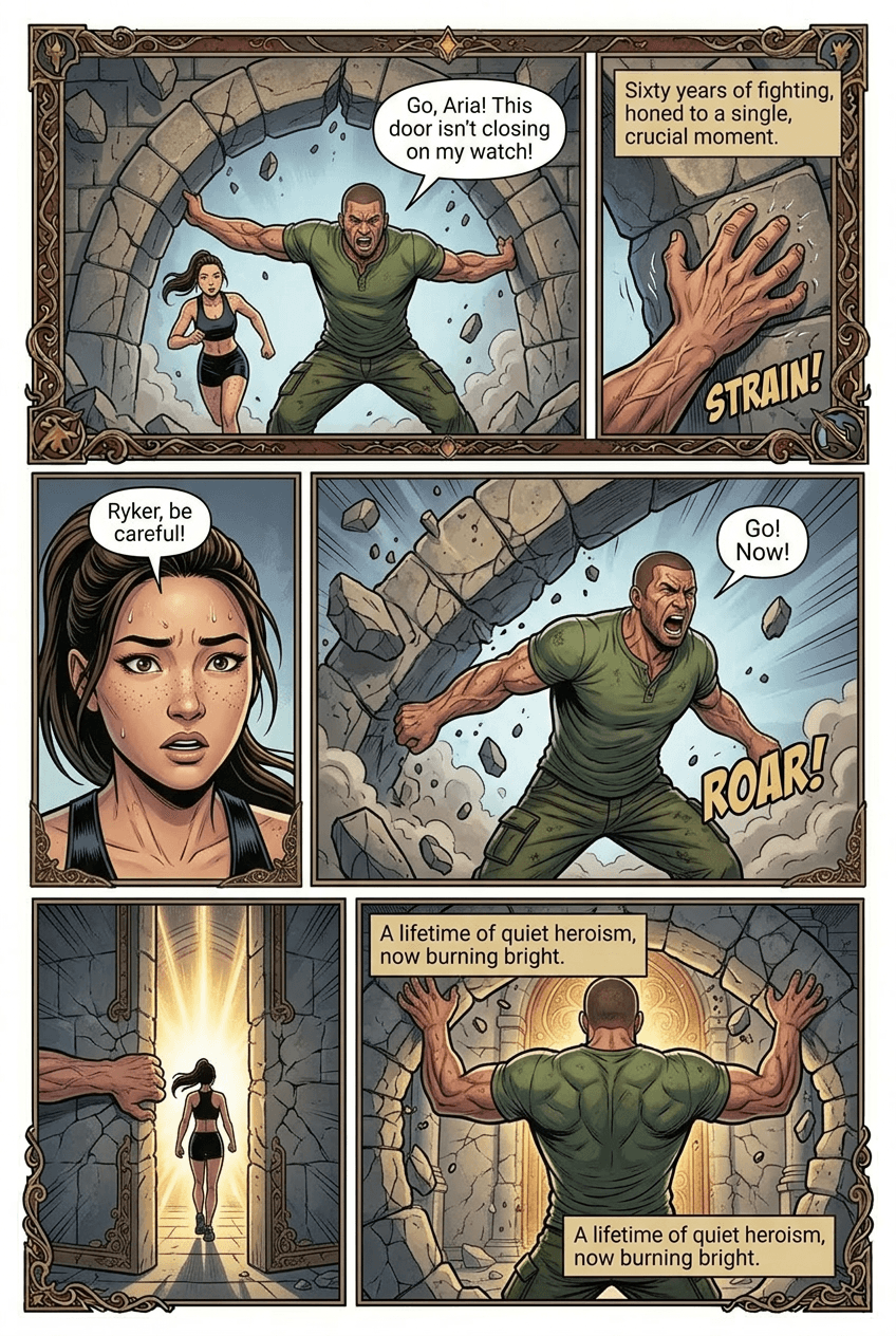 The School Wakes, page 4 of 8, Fantasy Epic style